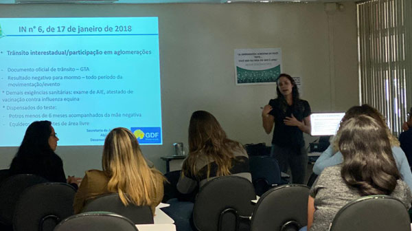 Dra. Daniela Dianese esteve a frente de uma das palestras do Curso de Habilitação de Médicos Veterinários no PNSE 